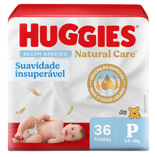 Fralda Huggies Natural Care P - 36 fraldas